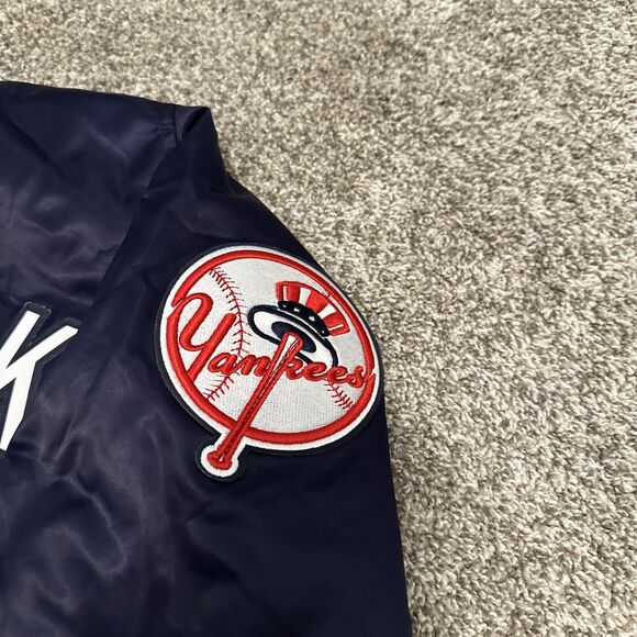 New York Yankees Pro Standard Wordmark Satin Full-Snap Jacket Men’s Size 3XL - Picture 3 of 10